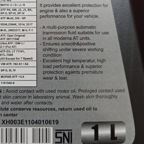 ☚ Oli ATF MV (MultiVehicle) Seven Power (1 Liter) ❊