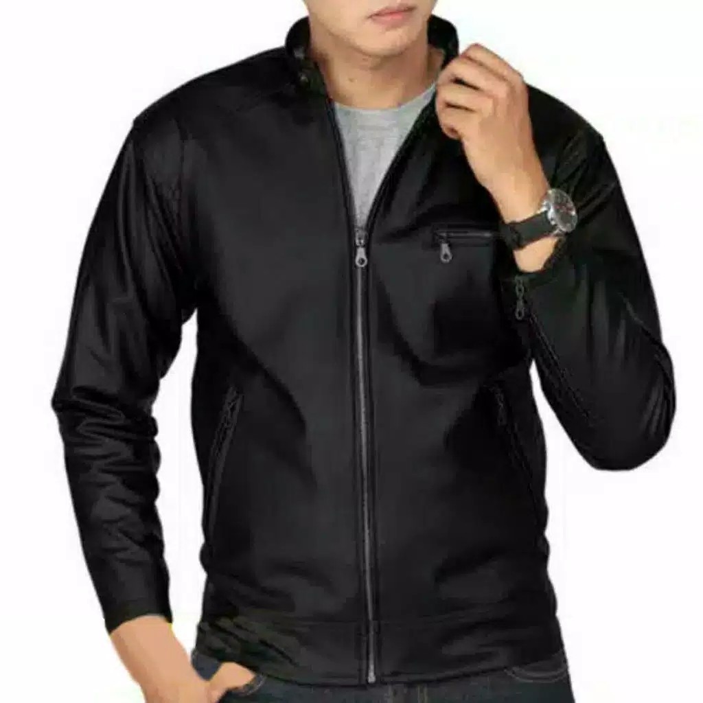 Jaket Kulit Motor Pria Elegan Tahan Air