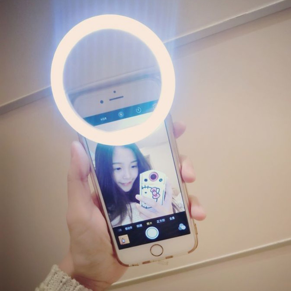 Grab Medan Lampu Selfie Spotlight LED Flash Lamp Phone Ring - White selfi