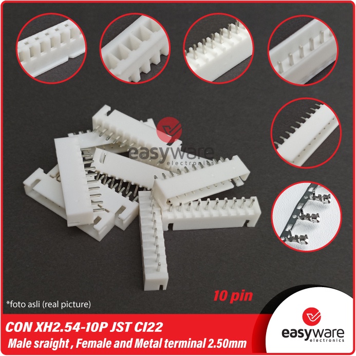 1 SET Connector JST XH2.54-10P Straight Header 2.54mm CI22 10 pin Straight