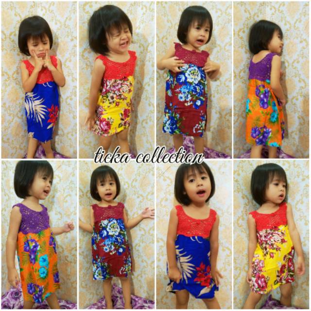 dress rajut kombi anak khas bali