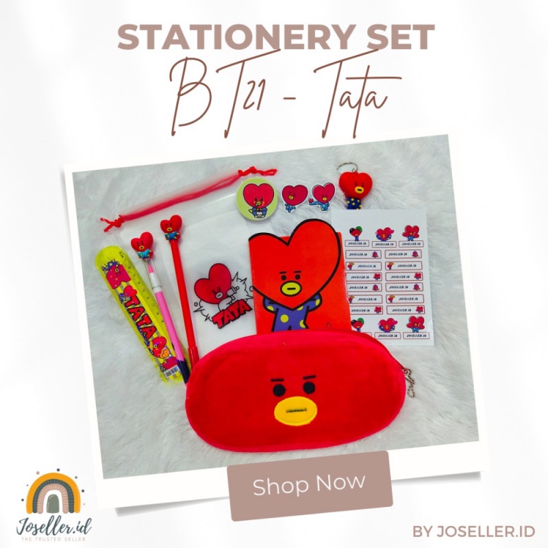 

STATIONERY GIFT SET SOUVENIR CUSTOM LABEL NAMA ALAT TULIS SEKOLAH BT21 KPOP ARMY