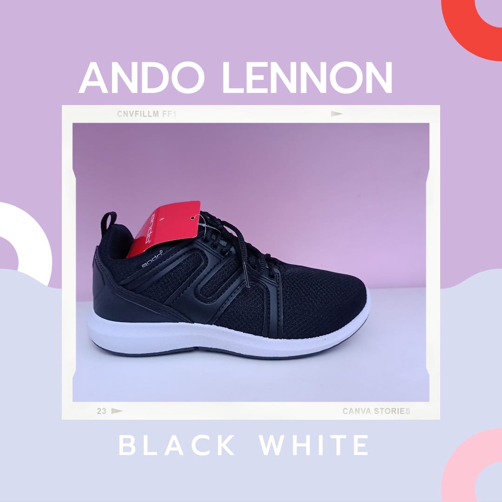 Sepatu Ando Lennon Hitam/Putih