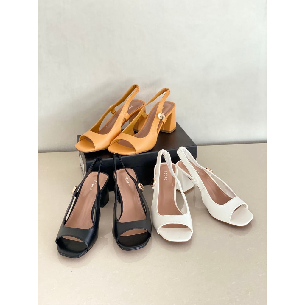 Sepatu Sandal Heels Wanita Sandal Tali Hak Sedang Wanita Pedro