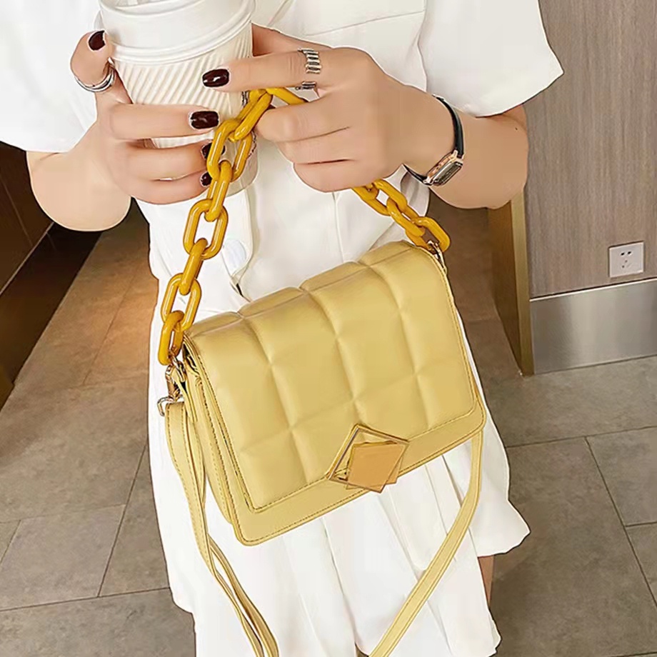 [Cod] tas persegi kecil wanita gaya baru cross-body bag rantai fashion suspender bag lady