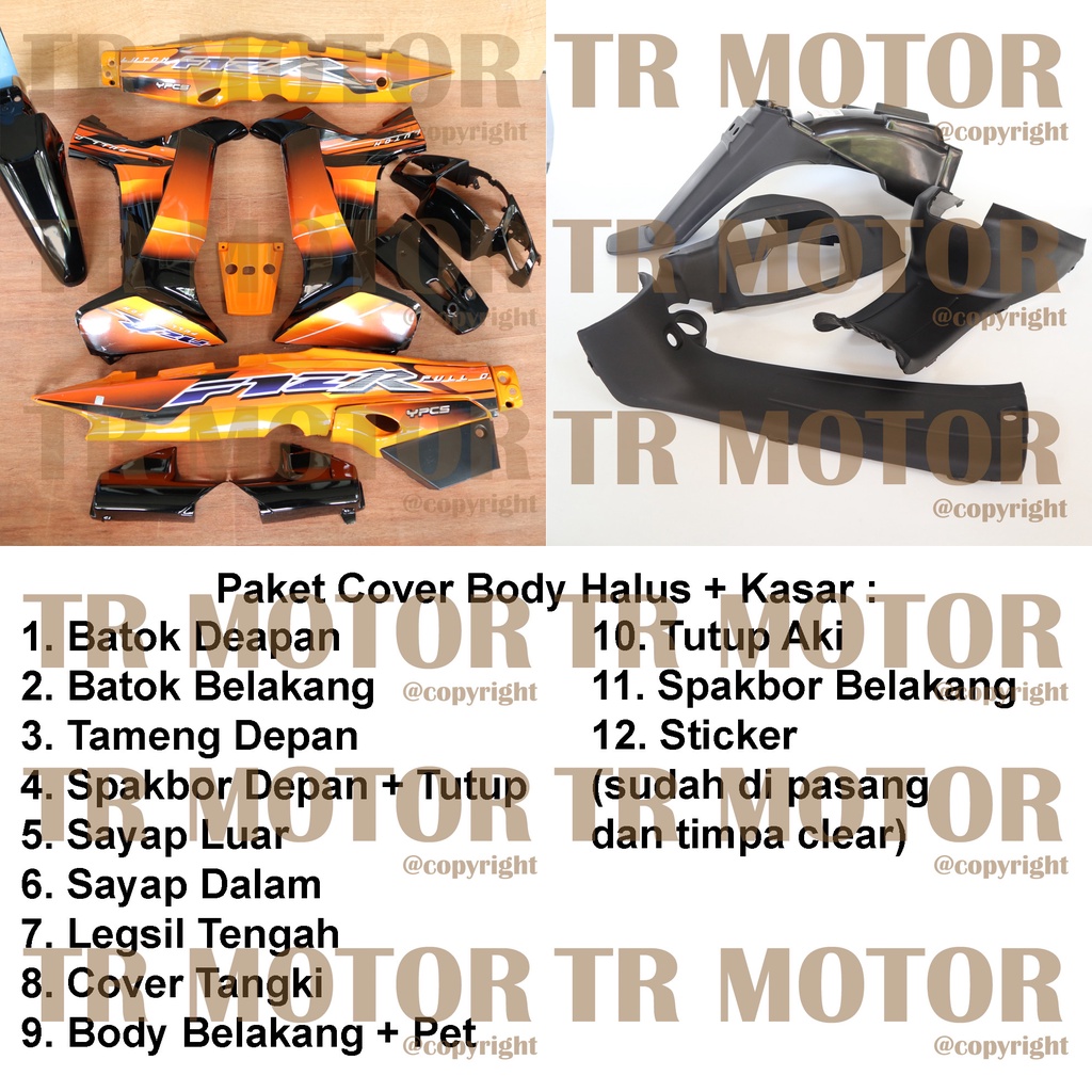 Cover Body Fizr F1zr Full Clutch Orange Hitam Full Set Halus Cover Bodi Yamaha Fiz r