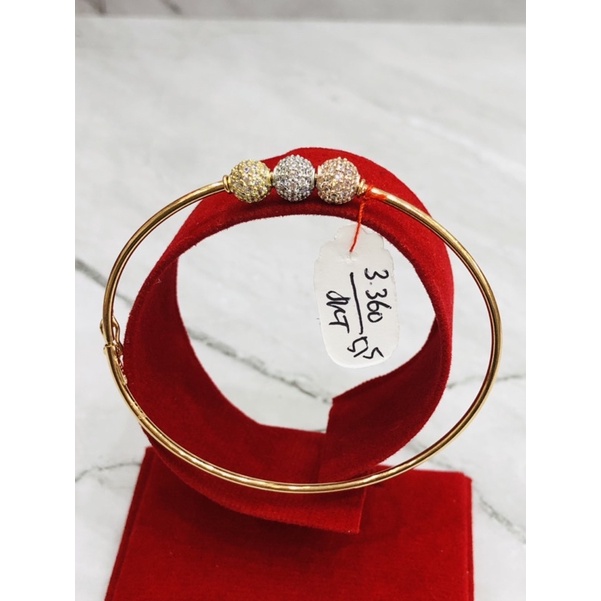 Bangle bola 3 emas asli 6k
