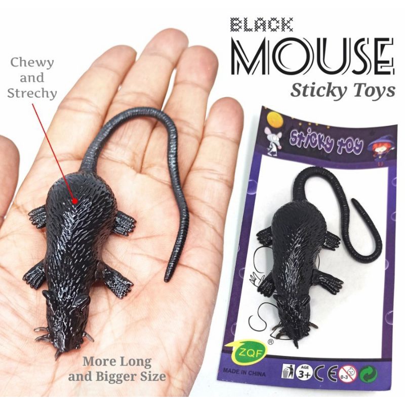 mainan tikus sticky hitam jahil