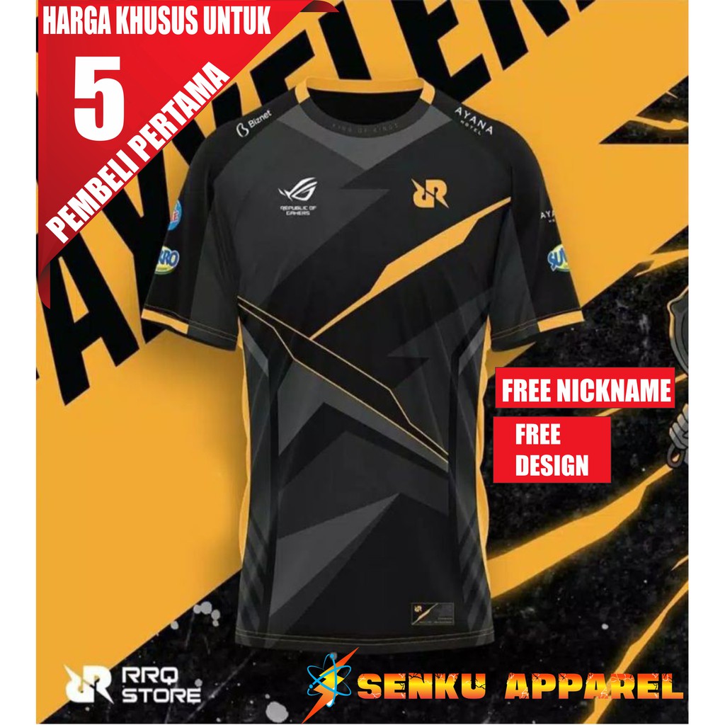 JERSEY RRQ TERBARU 2021/JERSEY TEAM RRQ FREE NICKNAME/KAOS BAJU JERSEY MURAH GAMING PUBG ML FF COD
