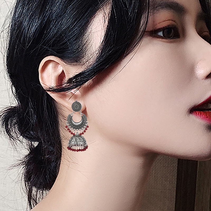 Anting Juntai Manik-Manik Rumbai Warna-Warni Gaya Etnik Vintage Untuk Wanita