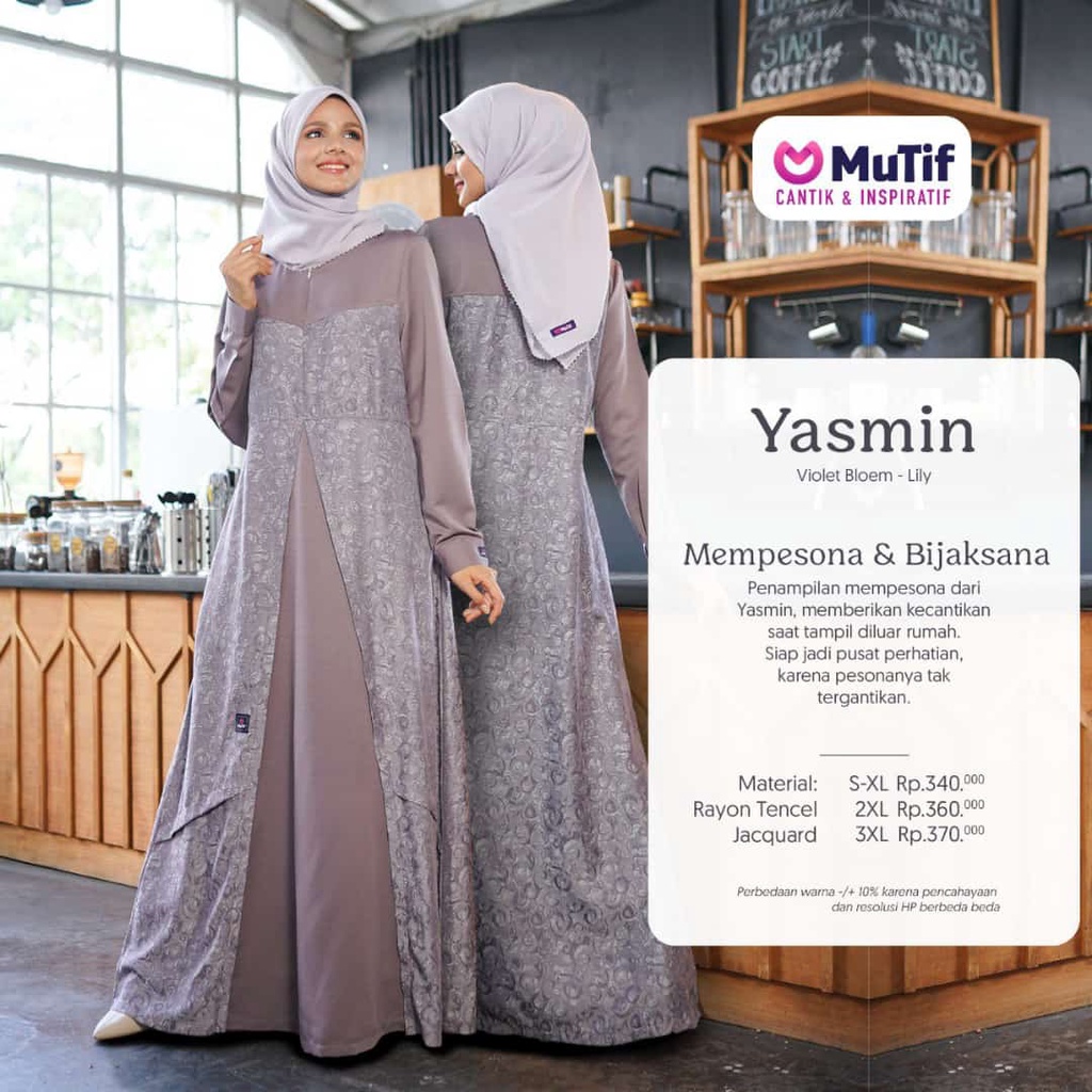 NEW ARRIVAL GAMIS MUTIF YASMIN VIOLET BAHAN RAYON TENCEL JACQUARD