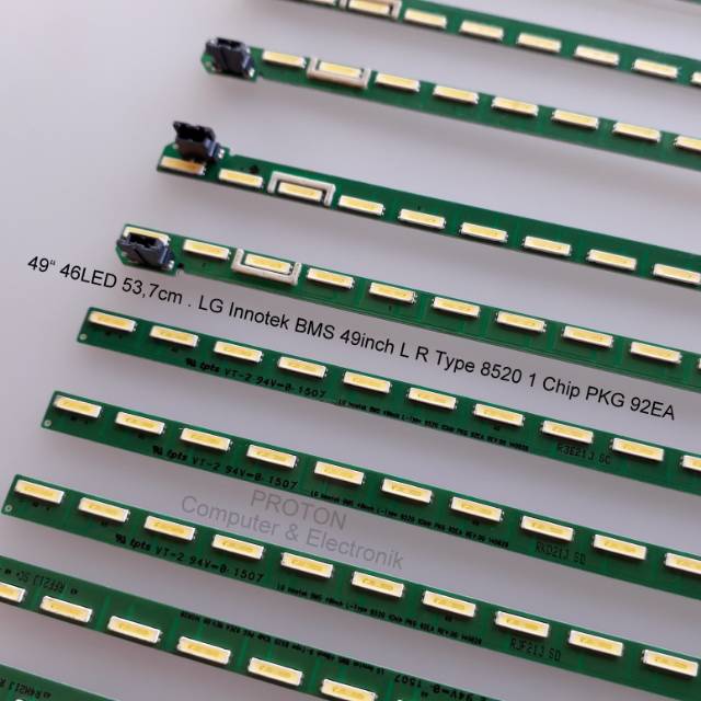 Backlight TV LG 49" 46 LED SMD 54cm 69V LG Innotek BMS 49inch L R Type 8520 1Chip 92EA REV.00 140828