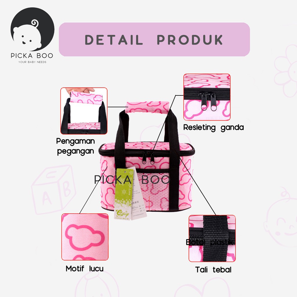 PICKA BOO Cooler Bag Asi Thermal Insulated FREE ICE GELL