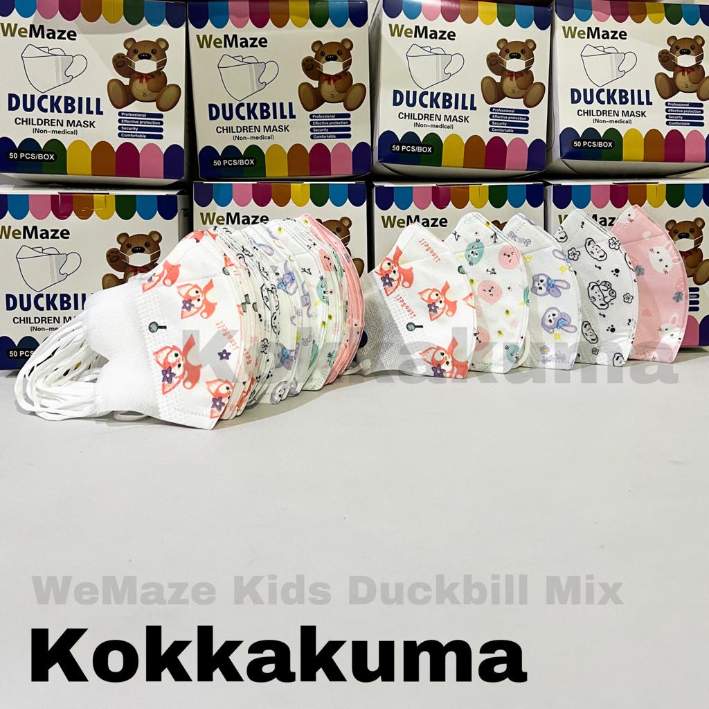 WeMaze Masker Anak Duckbill Mix 3 Ply isi 50 Pcs Box Kids Original Garis Hidung