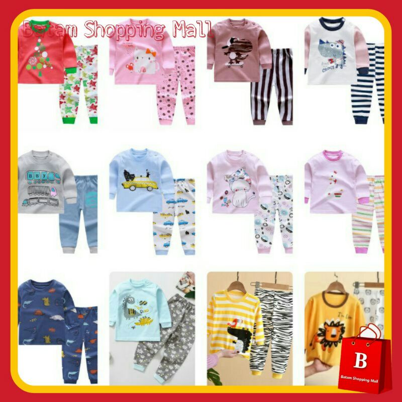[1KG 6SET]BAJU TIDUR ANAK SETELAN BAJU ANAK LENGAN PANJANG