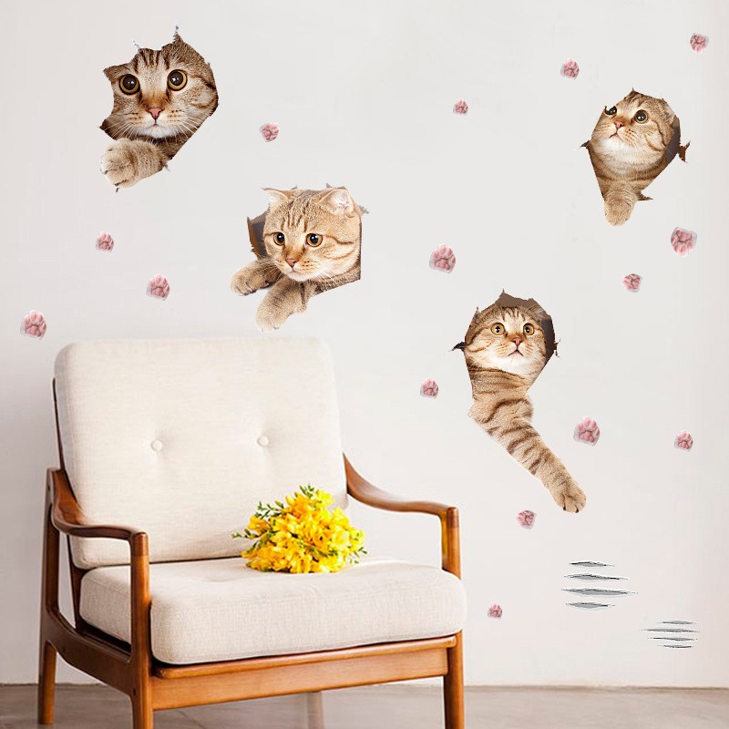 Reliza Wall Sticker Cut Cats Kucing Stiker Dinding LDR