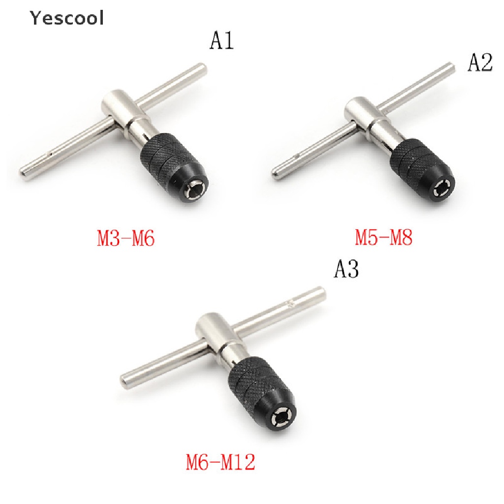 Yescool Kunci Pas Ratchet Gagang T Adjustable M3-M6 / M5-M8 / M6-M12