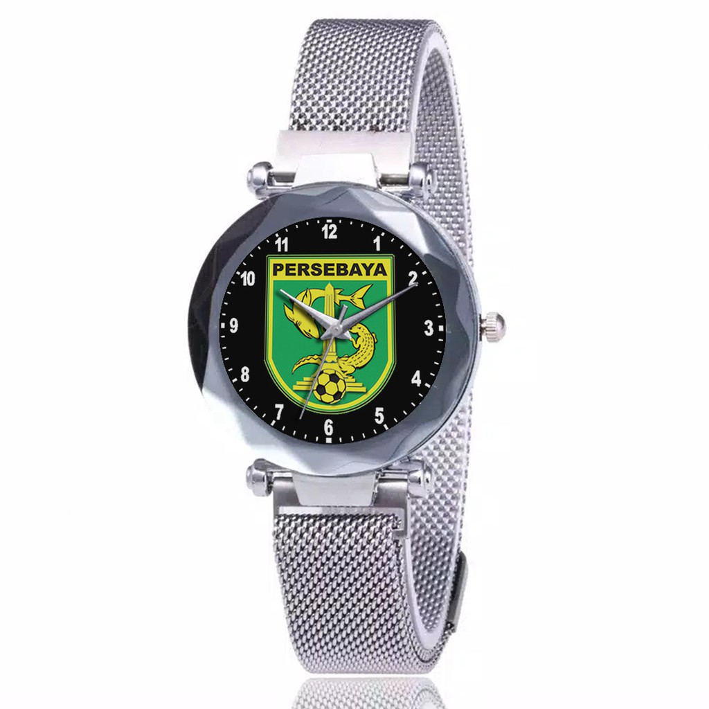 Jam Tangan Wanita Custom - PERSEBAYA MOTIF 13 Free Box &amp; Batre Cadangan