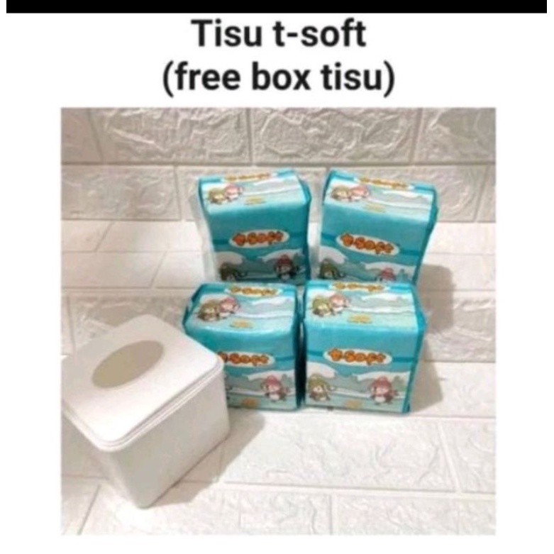 T-Soft Tissue Facial Premium 2 Ply 200 Sheets 1set isi 4 pack tisu dan free tempat nya