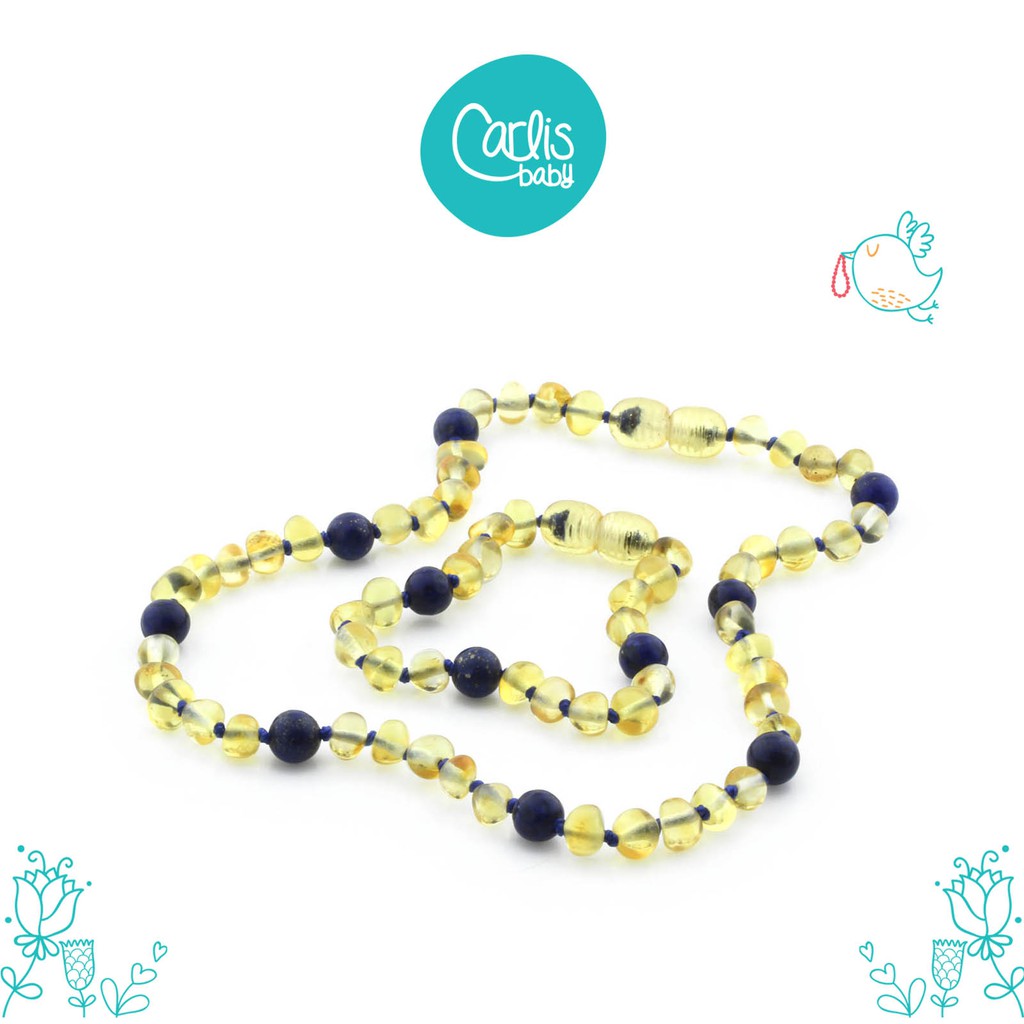 AG22 Set Kalung  Gelang Amber Tumbuh Gigi Bayi  With Lapis 