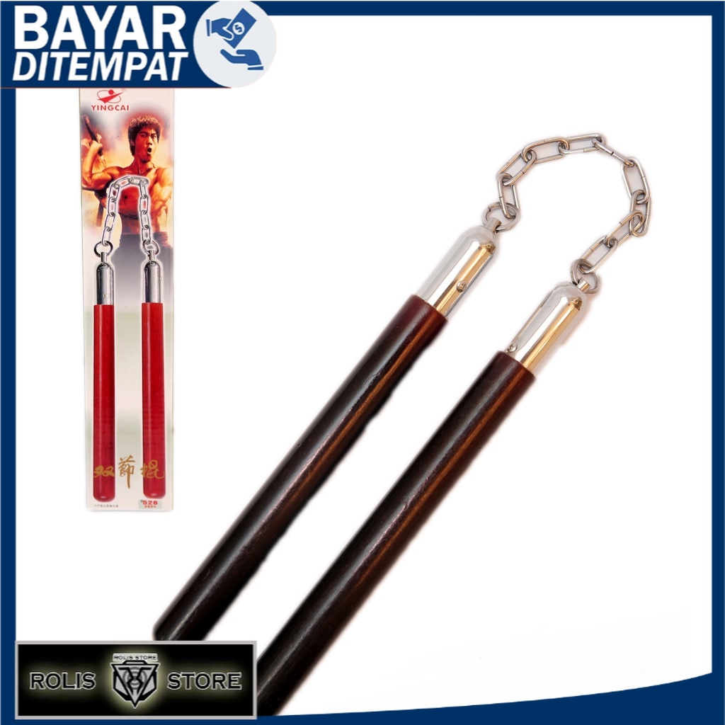 ⭐⭐⭐⭐⭐ nunchaku double stick dobel stick ruyung kayu merah