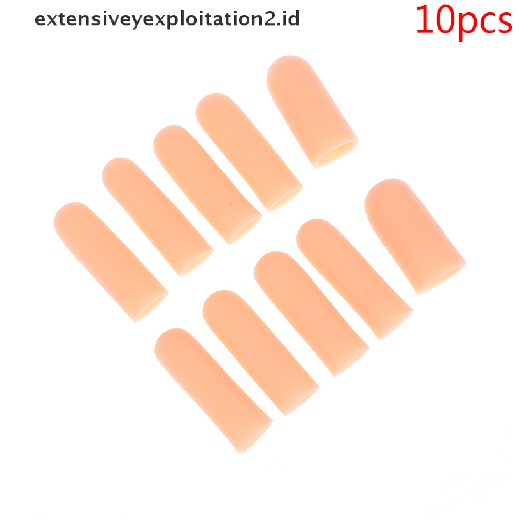 (Hotter) 10pcs/set Silikon Finger Sleeves Protector Pain Relief Finger