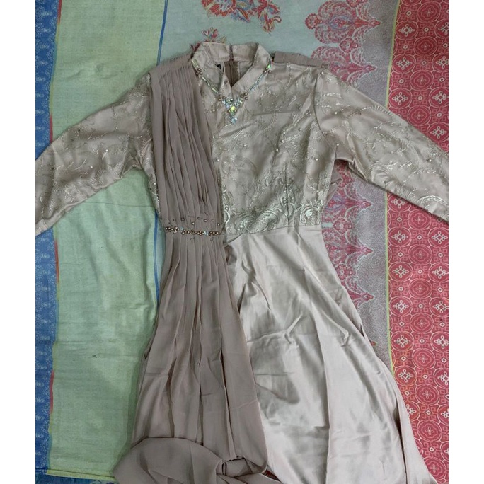 Dress bayi  brokat coklat susu