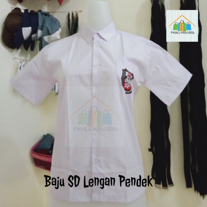 Baju Sekolah SD Putih Lengan Pendek katun Seragam sekolah