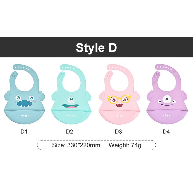 Celemek bayi silicon Baby BIB Slabber Full Silikon motif karakter lucu slaber bayi clemek makan bayi