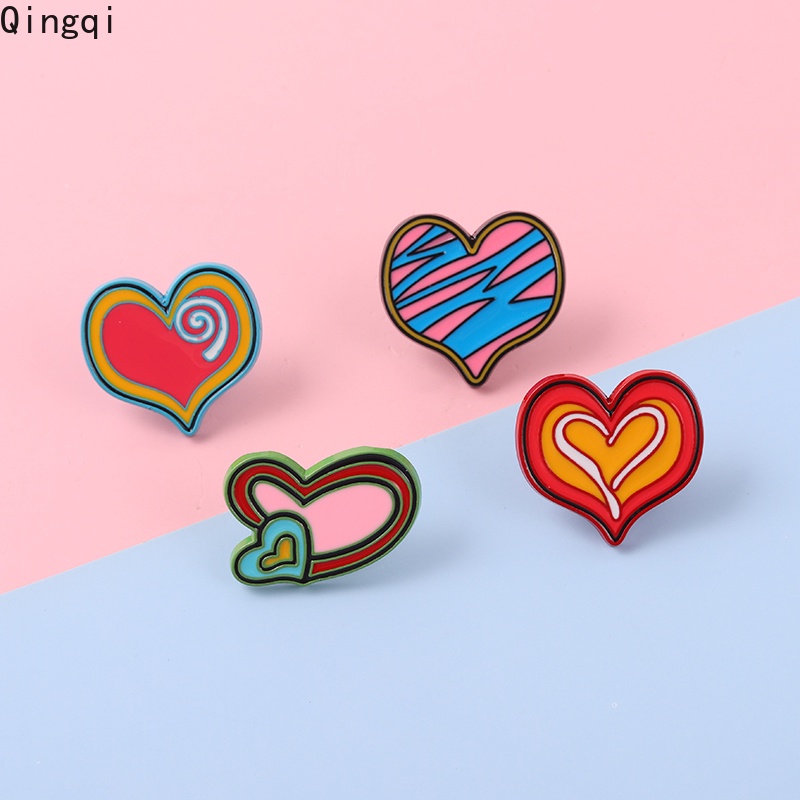 Bros Pin Enamel Desain Graffiti Hati Untuk Hadiah Teman Perempuan