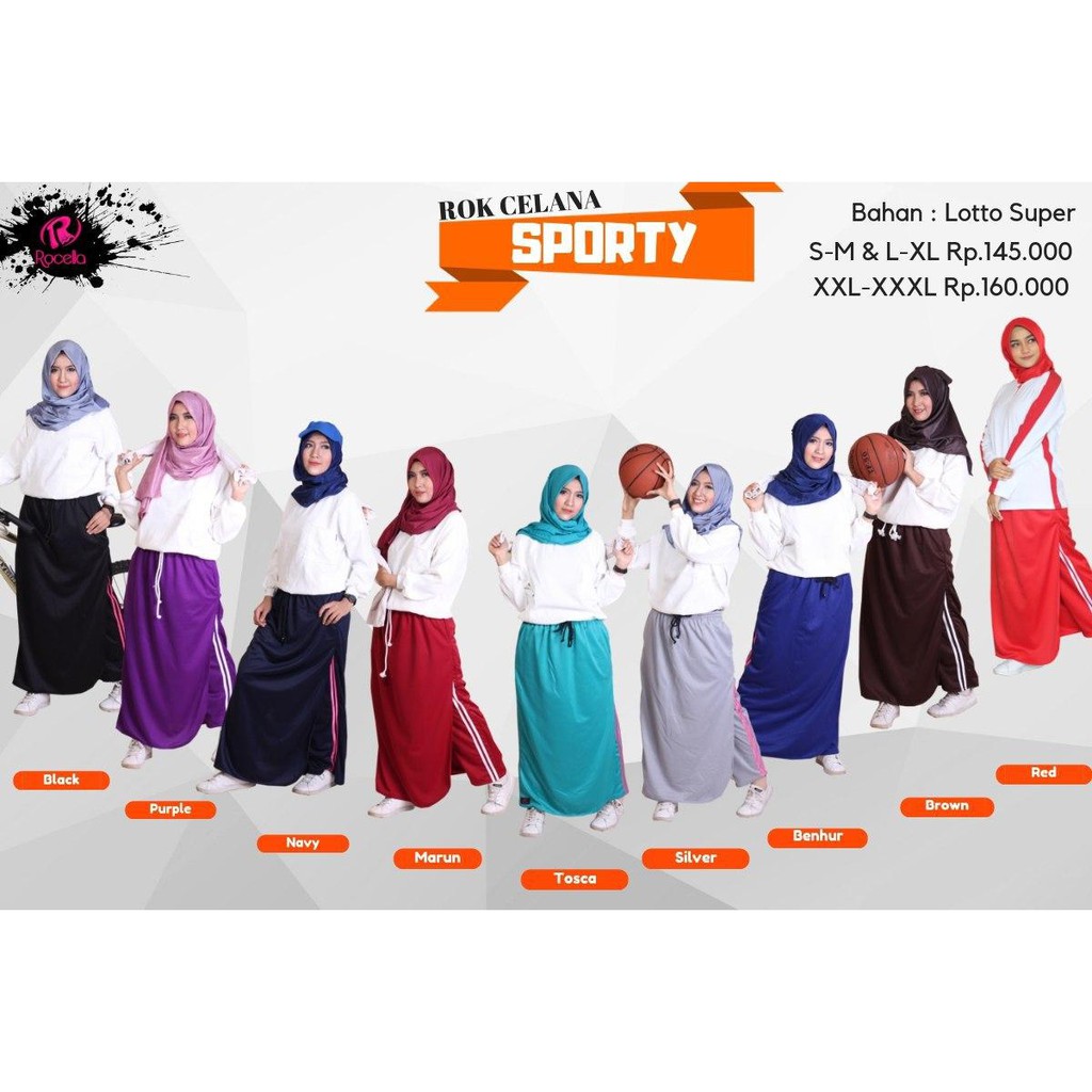 ROCELLA ROCELLA SPORTY ROK  CELANA  OLAHRAGA WANITA  BAHAN 