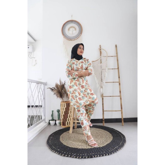 Setelan tunik rayon viskos premium