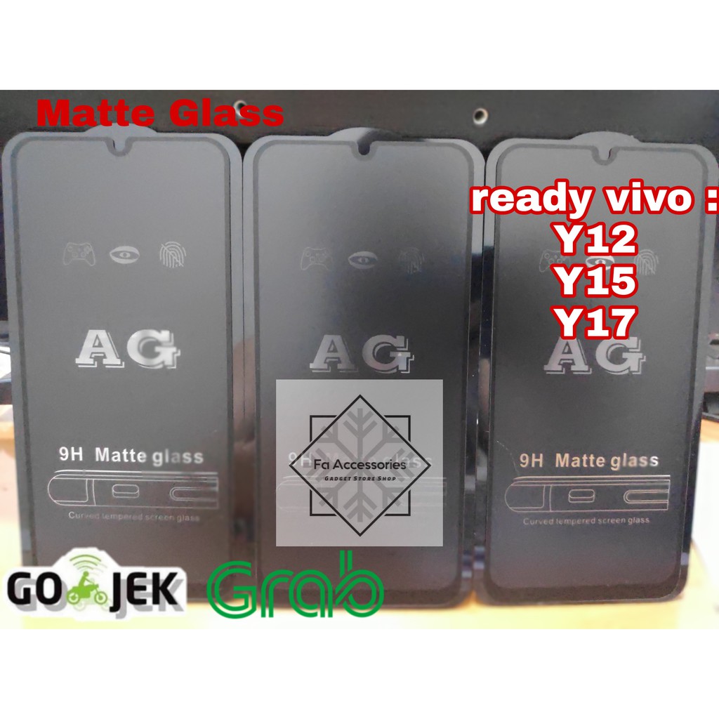 tempered glass matte vivo y1s  y02 y02t y11 y12 y15 y15s y16 y17 y12i y12s y35 y36 s i t anti glear anti gores minyak matte glass