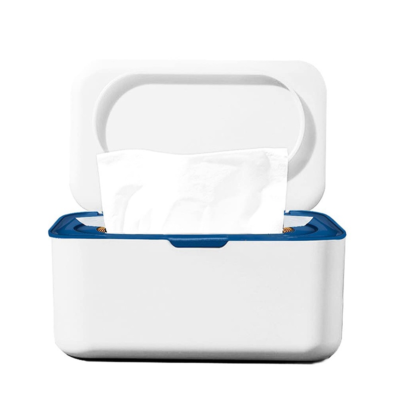 Wet Wipe Dispenser,Baby Napkin Storage Box Holder Container Dust-Proof Wet Tissue Box for Home, Office (Blue)