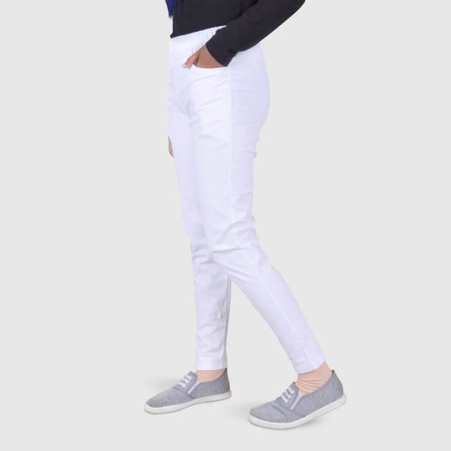 Celana Joger Panjang Wanita Model Pensil Putih