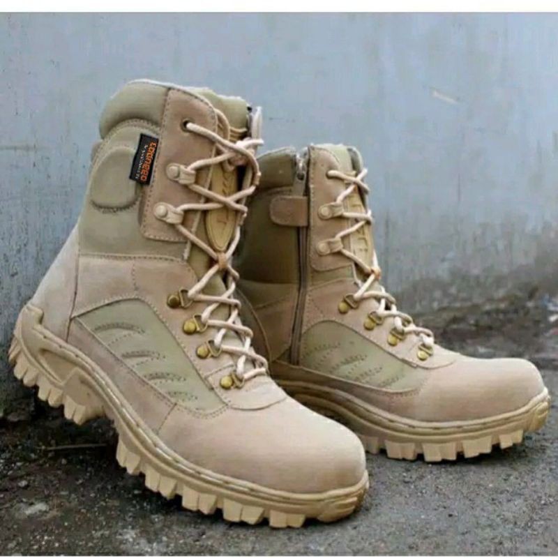 SEPATU PDL SAFETY BOOTS CAANGGO ORIGINAL ANTI AIR CREAM 8 INCI TERLARIS