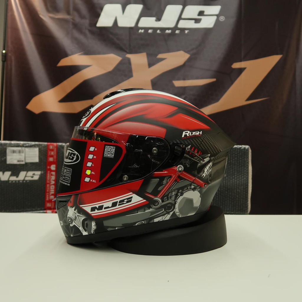NJS ZX-1 Motif Rush Helm Fullface