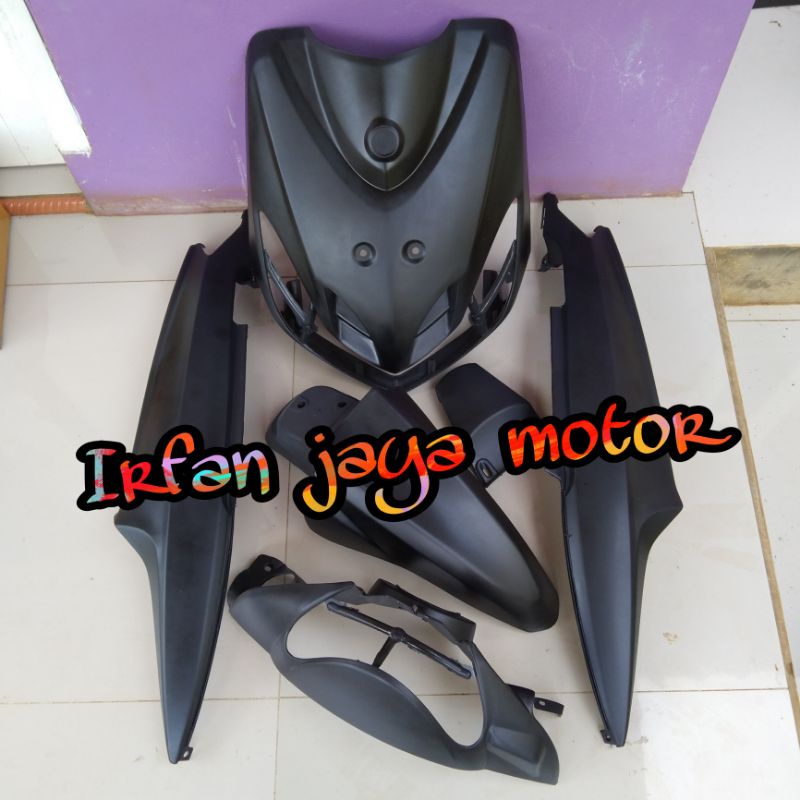 Cover body full halus Yamaha Mio Smile hitam doff