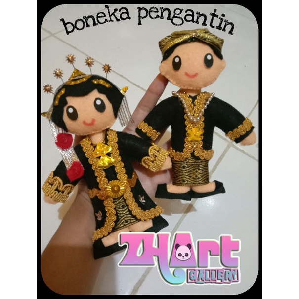 boneka pengantin flanel sepasang