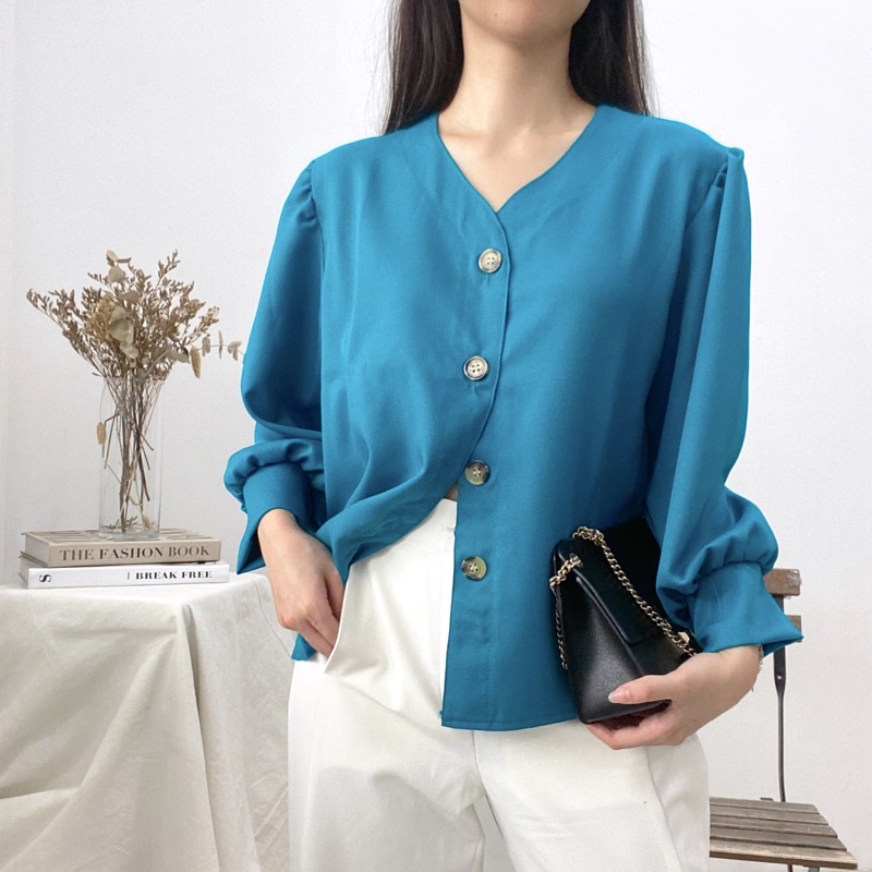 YOOMI Blouse Puffed Korean Atasan Cuffed Sleeve 0315 121