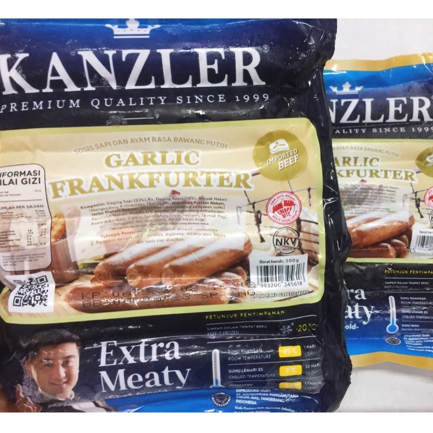 Sosis KANZLER Garlic Frankfurter - Sosis Sapi Ayam Rawa Bawang Putih