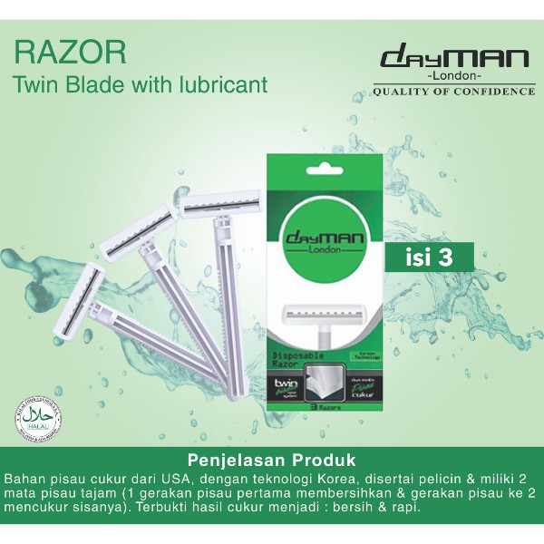 DAYMAN razor / cukur kumis twin  blade 3 pcs