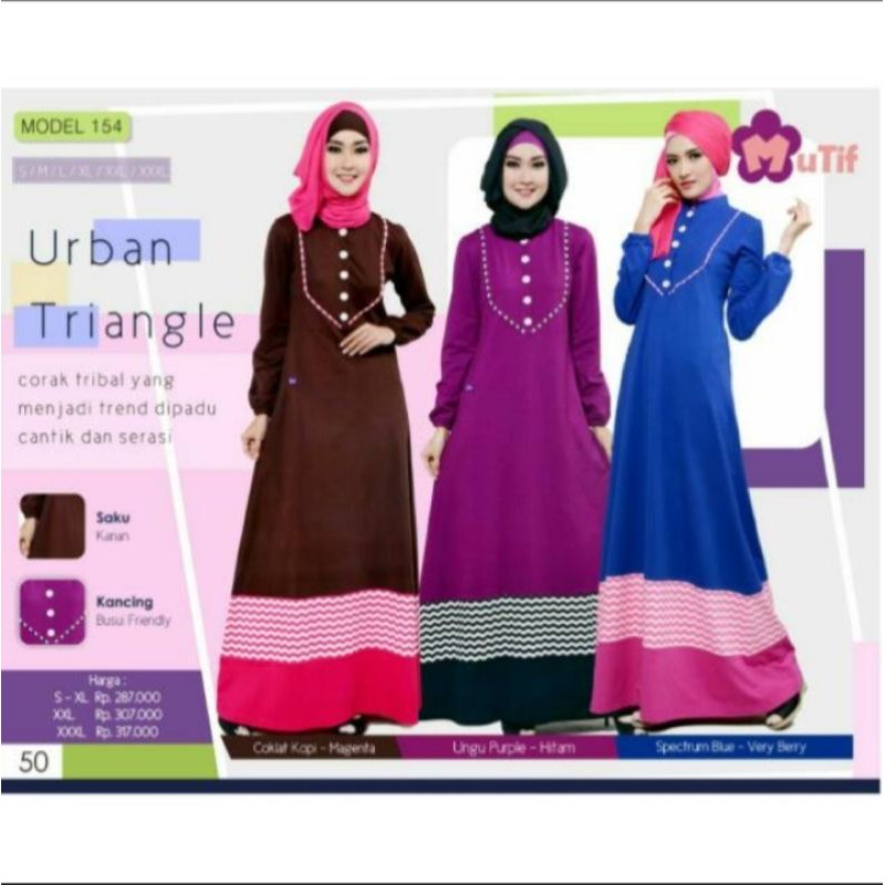 Baju Busana Muslim Wanita Gamis Merk Mutif Model "154"