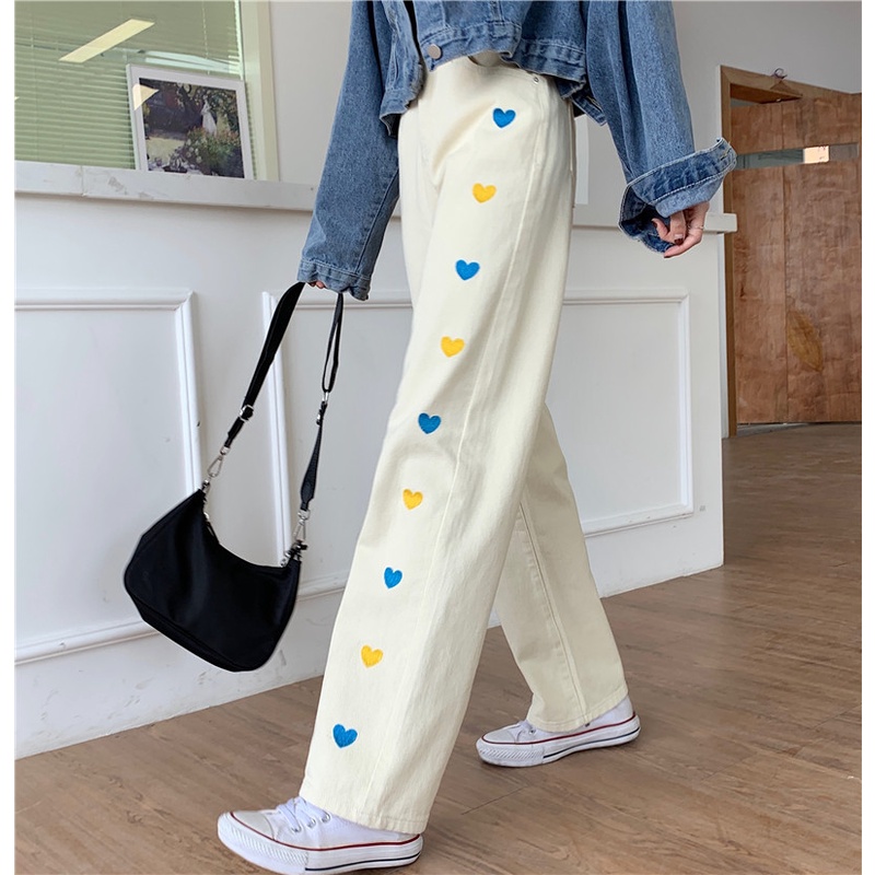 XIAOZHAINV Celana Jeans Wanita Korean Style High Waist 8010