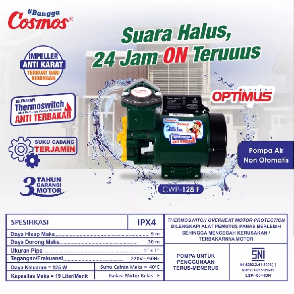 Cosmos CWP 128 F - Pompa Air / Water Pump