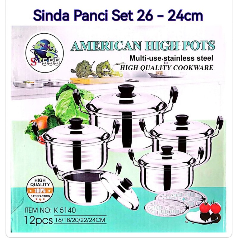 Sinda Panci Set 16-24cm 4pcs