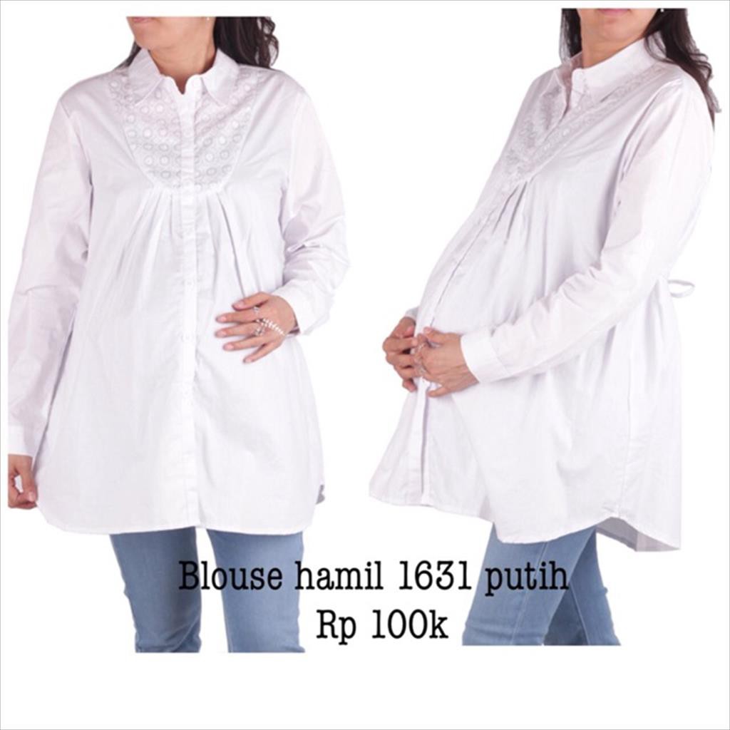 Blus putih lengan panjang 1631