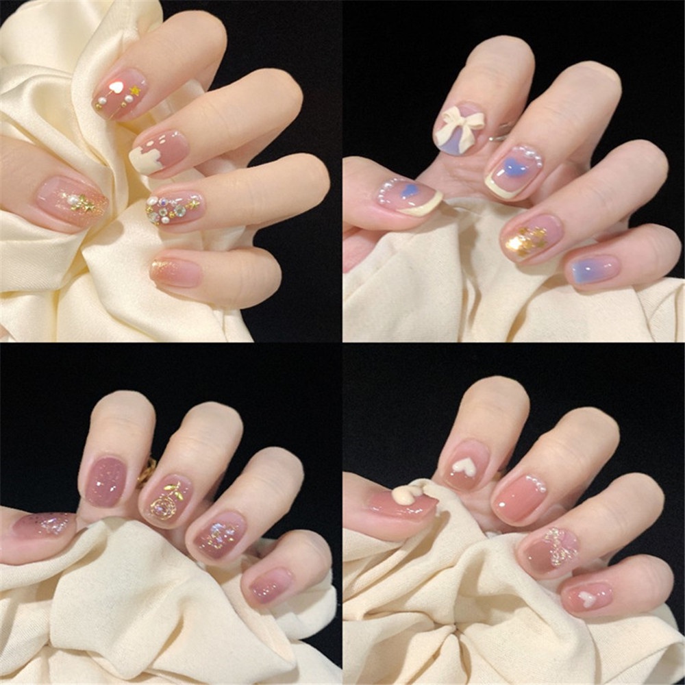 7 grid / box Manik-Manik Mutiara Berlian Imitasi Bentuk Pita Aurora Bear Butterfly Untuk Nail Art DIY