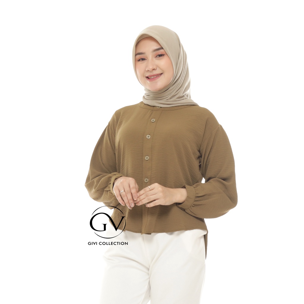 keyli top blouse cringkle | atasan wanita crop