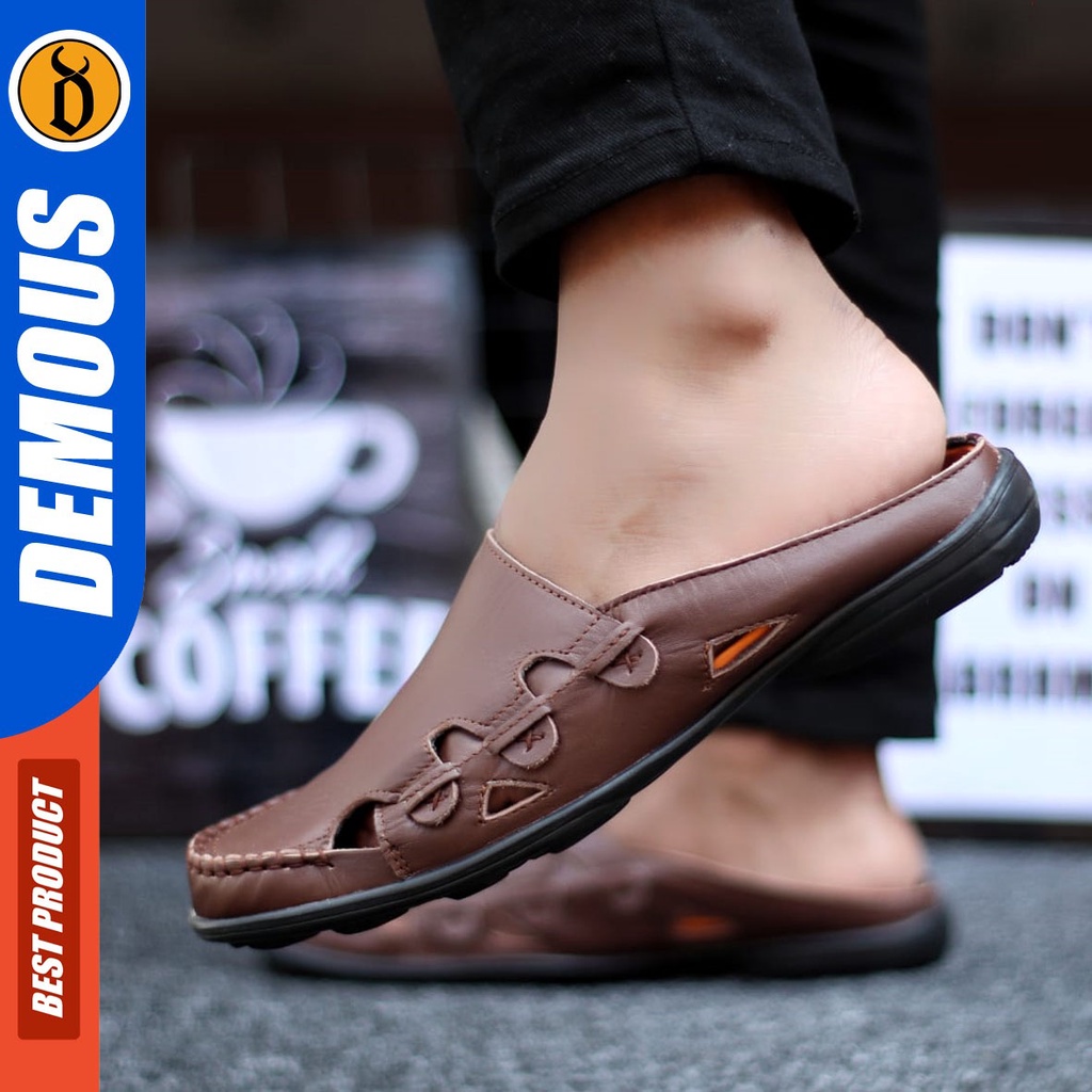 Sepatu Sandal Bustong Pria Casual Kulit Asli DEMOUS TRUNKZ